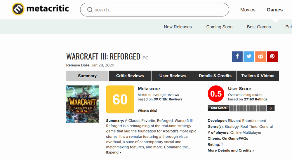 Warcraft 3 Reforged, Blizzard permette il rimborso automatico agli utenti delusi 1.png